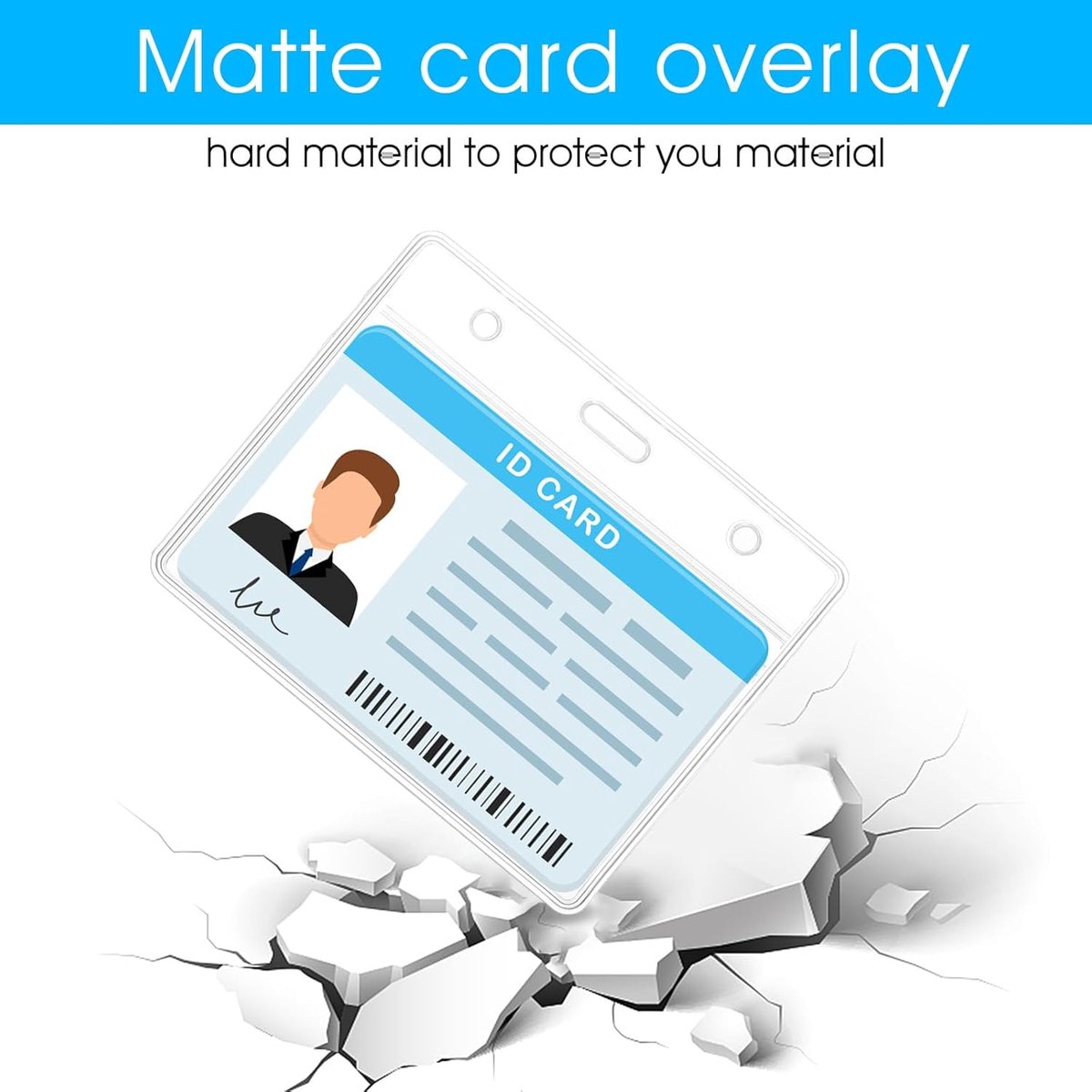 2-pack clear horizontal name labels - badge ID holders