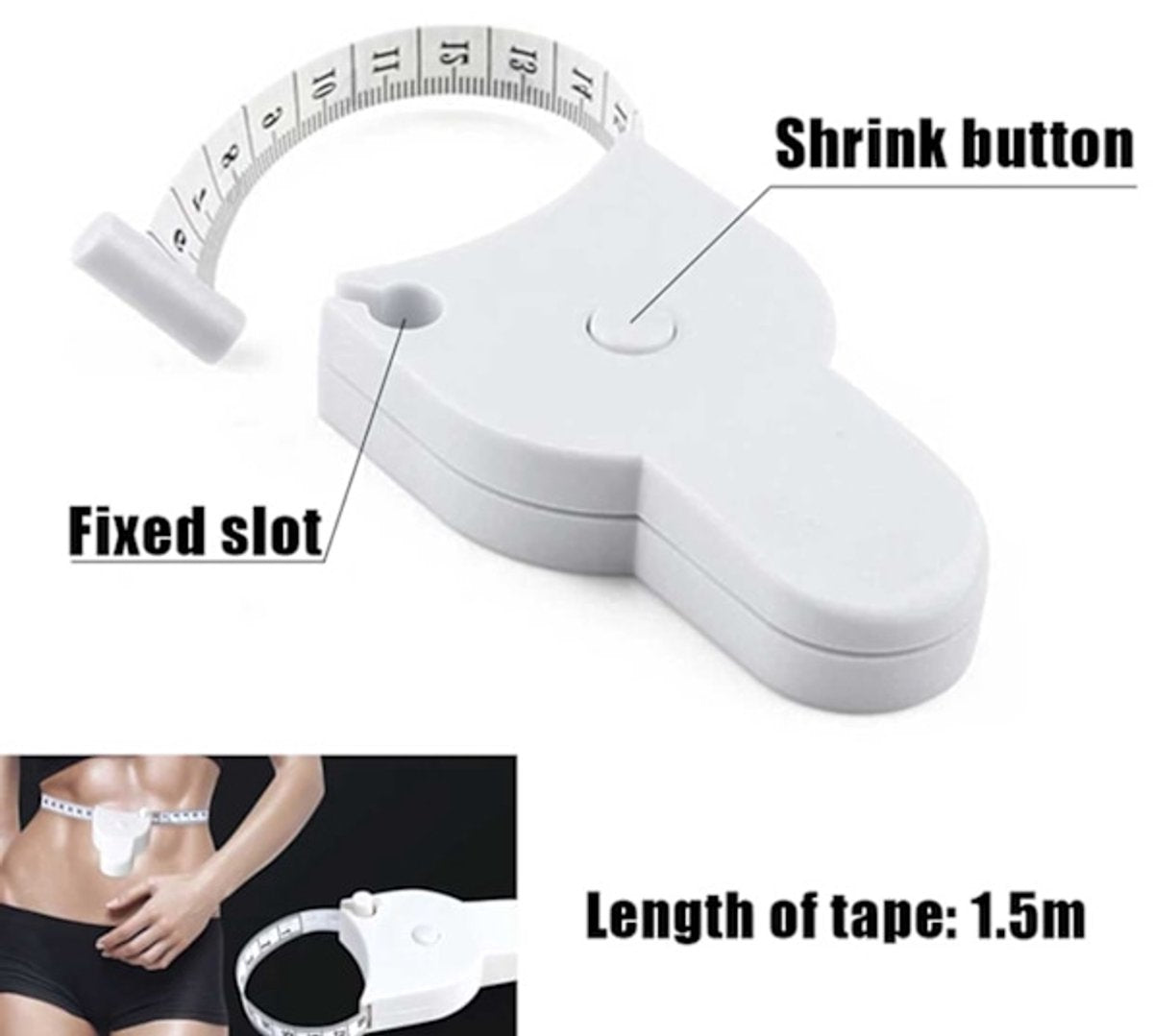 Measuring tape - for clothing and body measurements - centimetres and inches