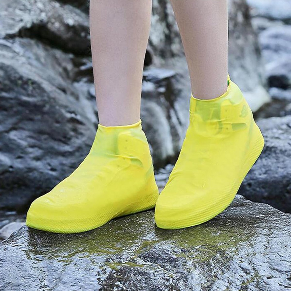 Overshoes - 1 Pair - Waterproof Silicone Overshoes - Reusable, Non-slip