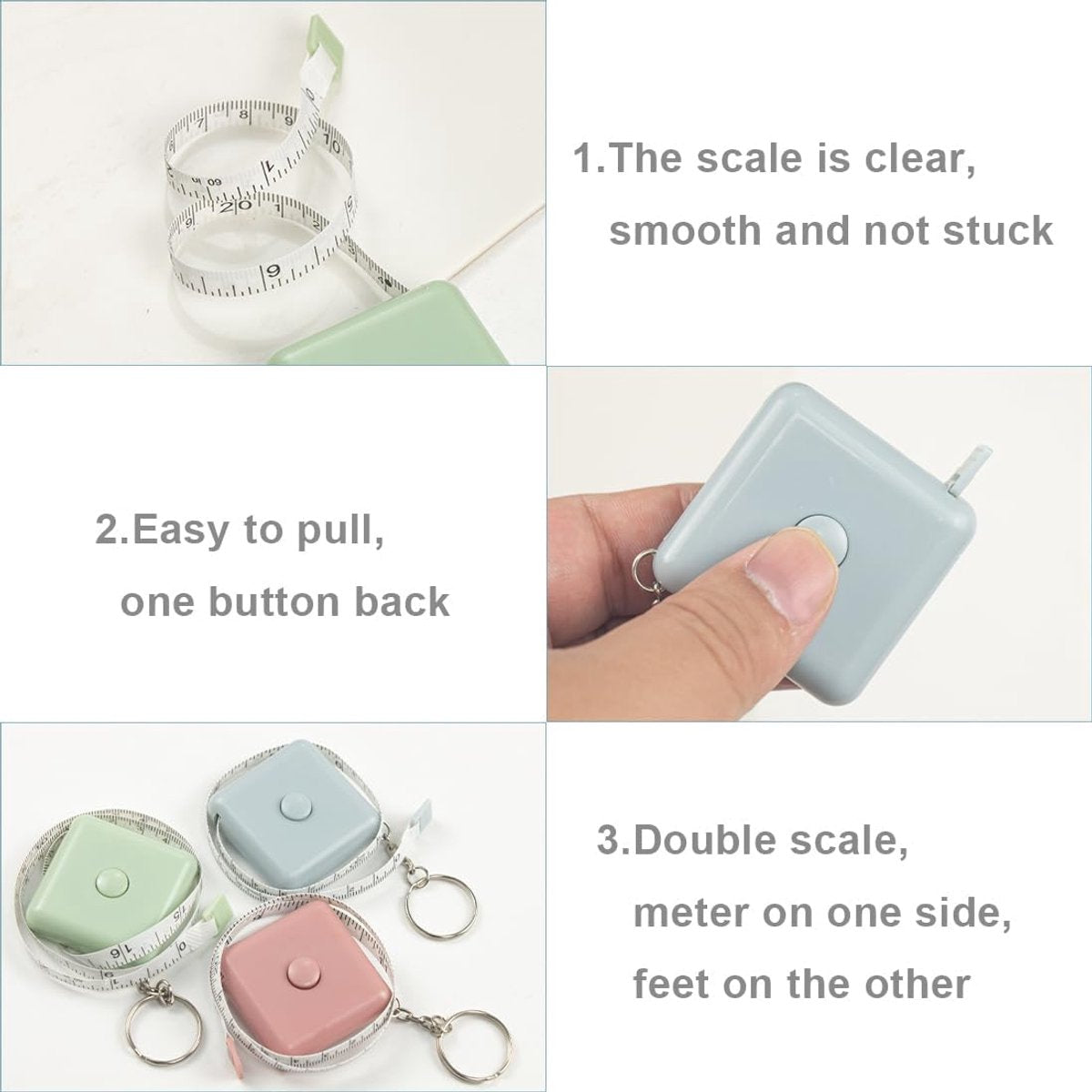 Tape Measure - Extendable Tape Measure - Small Tape Measure - 1.5 m Extendable