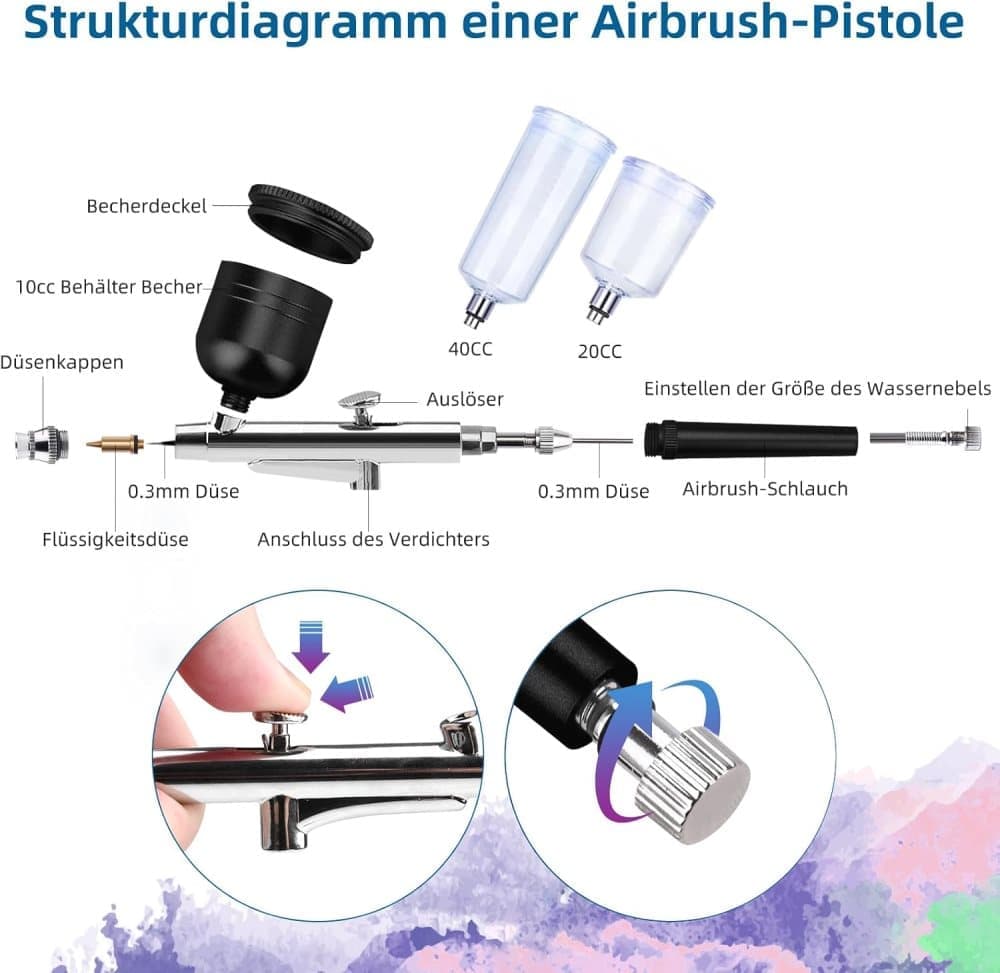 Airbrush Machine - Wireless Spray Gun Set with USB Charging and 3 Speed Modes