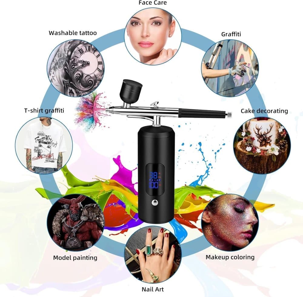 Airbrush Machine - Wireless Spray Gun Set with USB Charging and 3 Speed Modes