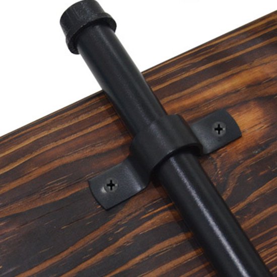 Black U-Clamp - Metal Pipe Clamp - Double Hole Pipe Clamp DIY - U-Shaped