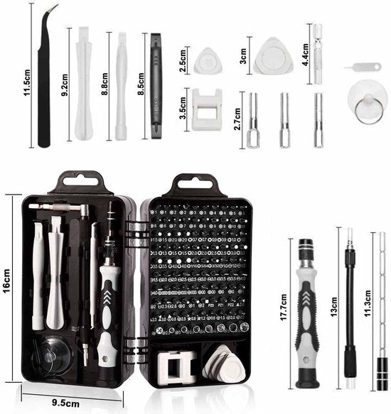 115-Piece Precision Screwdriver Set - Magnetic for Phone, Laptop