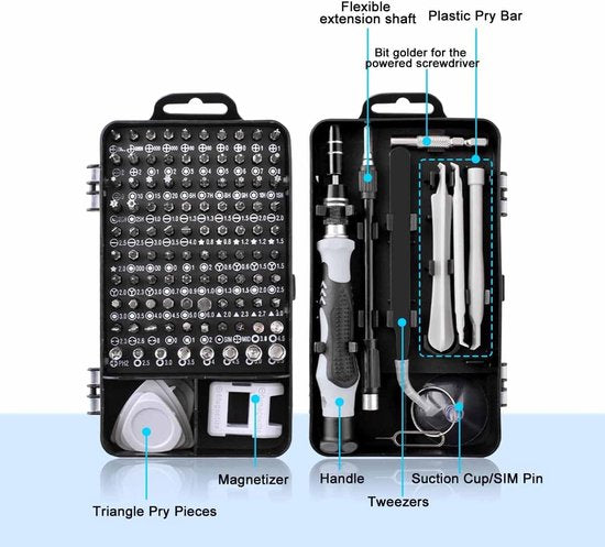 115-Piece Precision Screwdriver Set - Magnetic for Phone, Laptop