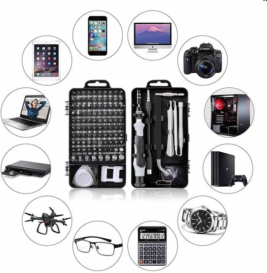 115-Piece Precision Screwdriver Set - Magnetic for Phone, Laptop