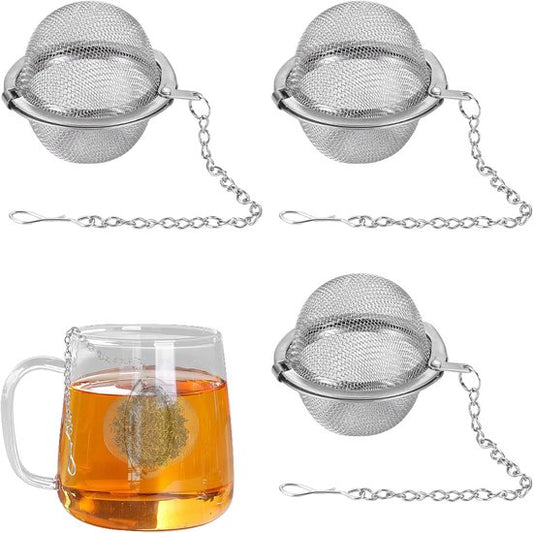 Tea filter - 3 pieces - Stainless steel tea filter - Tea ball filter