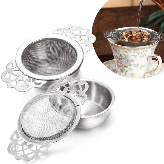 Tea Strainer - 2-piece set - Stainless steel tea infuser