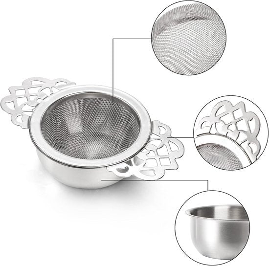 Tea Strainer - 2-piece set - Stainless steel tea infuser