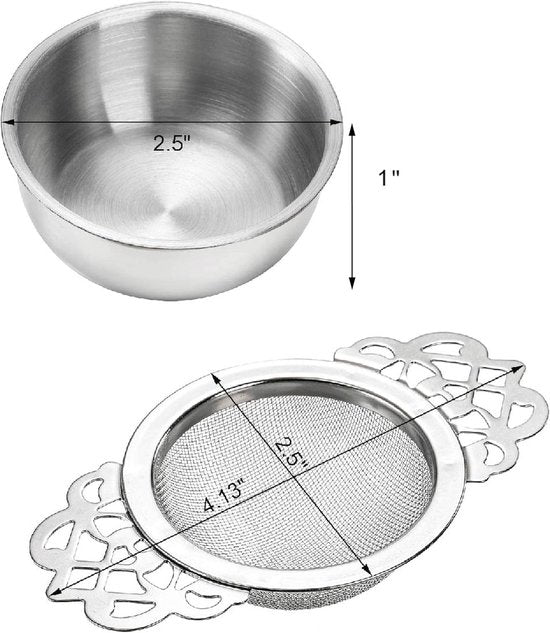 Tea Strainer - 2-piece set - Stainless steel tea infuser