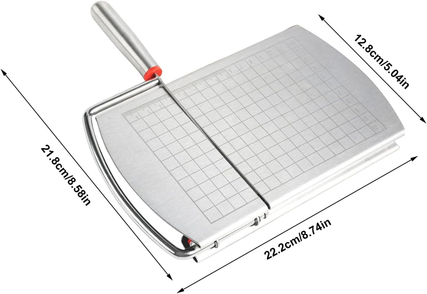 Cheese Cutter - Stainless Steel Blade with Measuring Scale - For Block Cheese