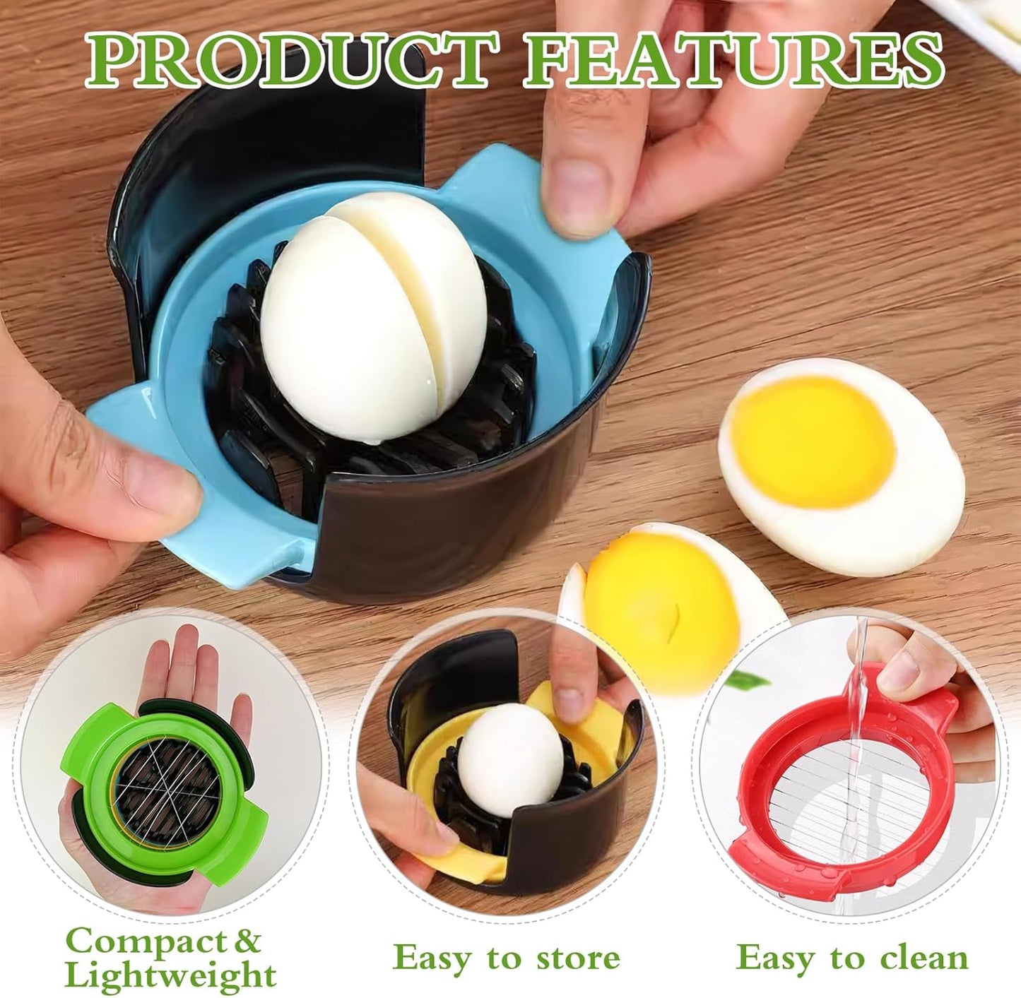 3-in-1 Egg Slicer - Egg Separator - Stainless Steel 304 - For Eggs