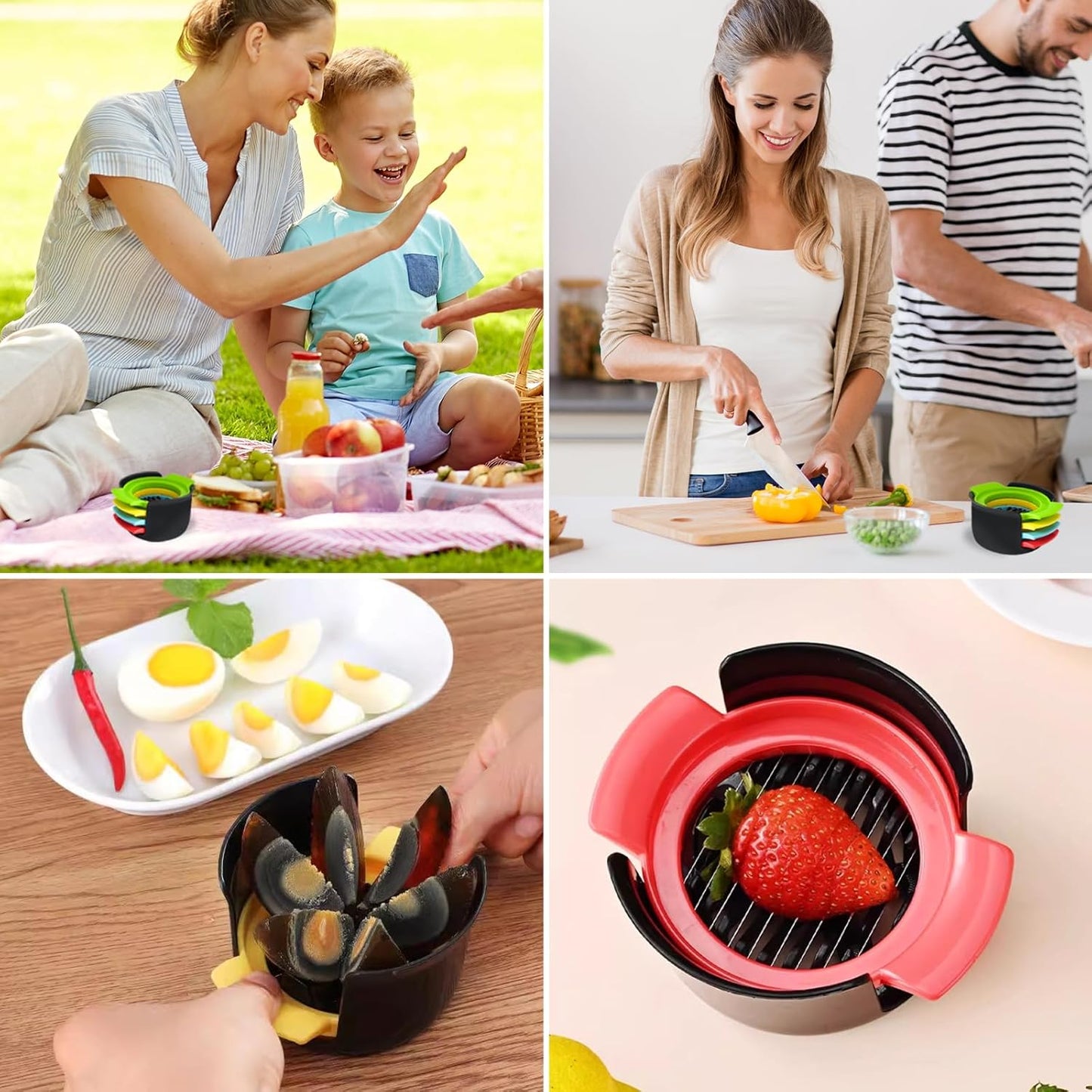3-in-1 Egg Slicer - Egg Separator - Stainless Steel 304 - For Eggs