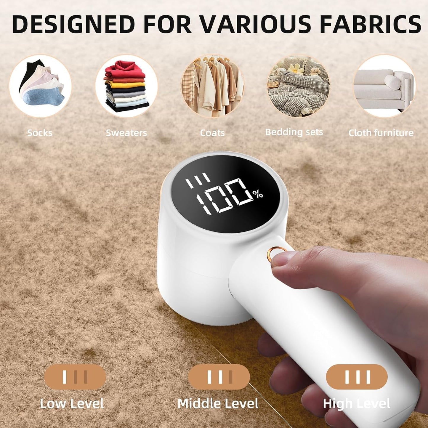 Electric Lint Remover - Rechargeable Lint Shaver - With LED Display
