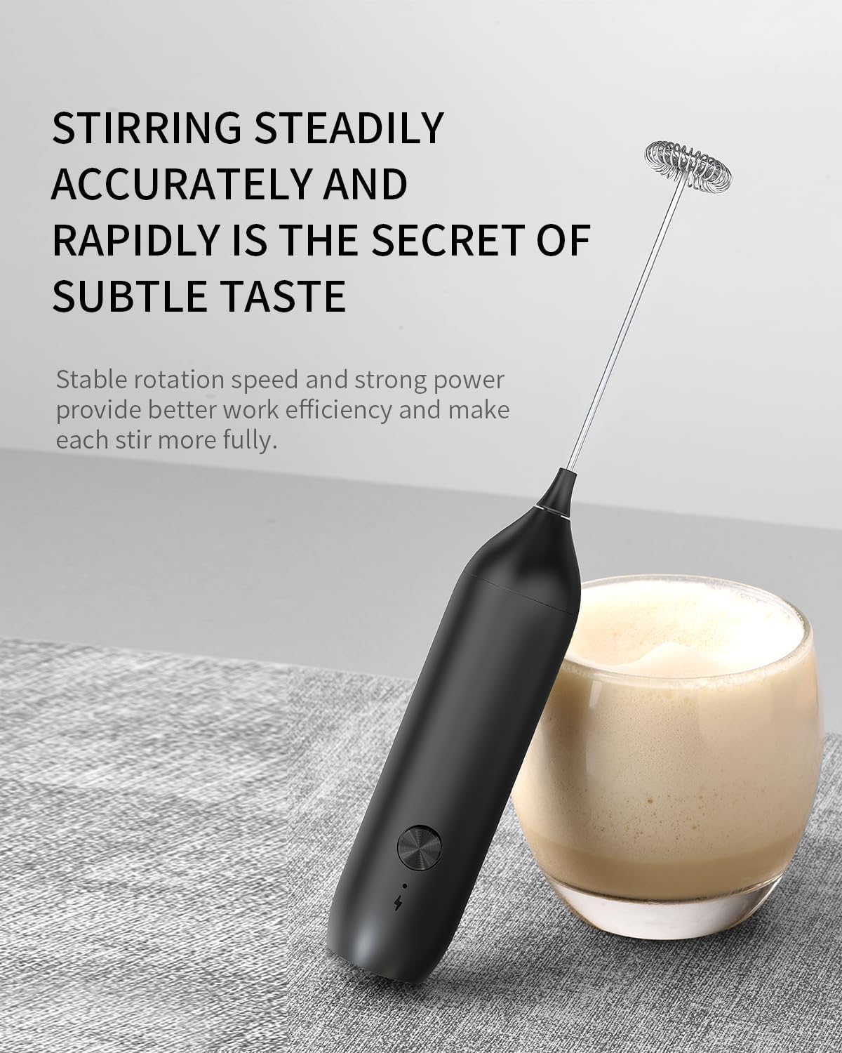 Milk Frother - Electric Hand Milk Frother - Rechargeable Mini Beverage Blender