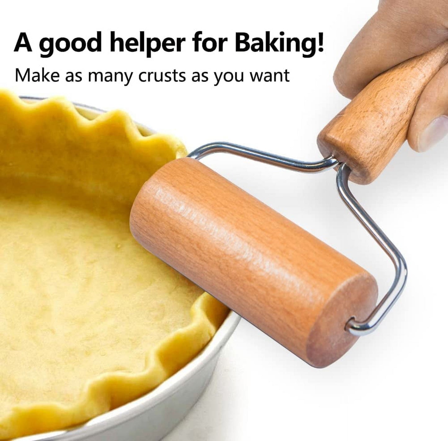 Dockapa Wooden Rolling Pin Small 9.5cm Non-stick Dough Roller