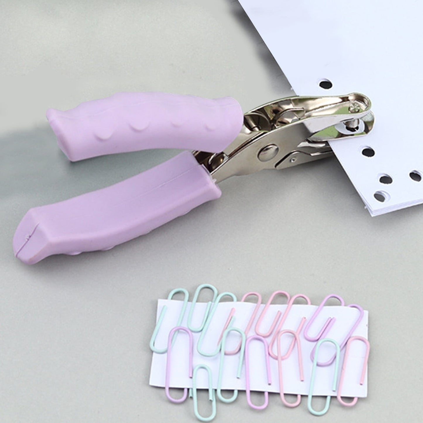 Tyidzon Single Hole Punch, Paper Punch Small Hole Paper Punch for Crafts, Scrapbooks, Handheld Hole Puncher for Paper Crafts in Home, Office, Classroom Purple