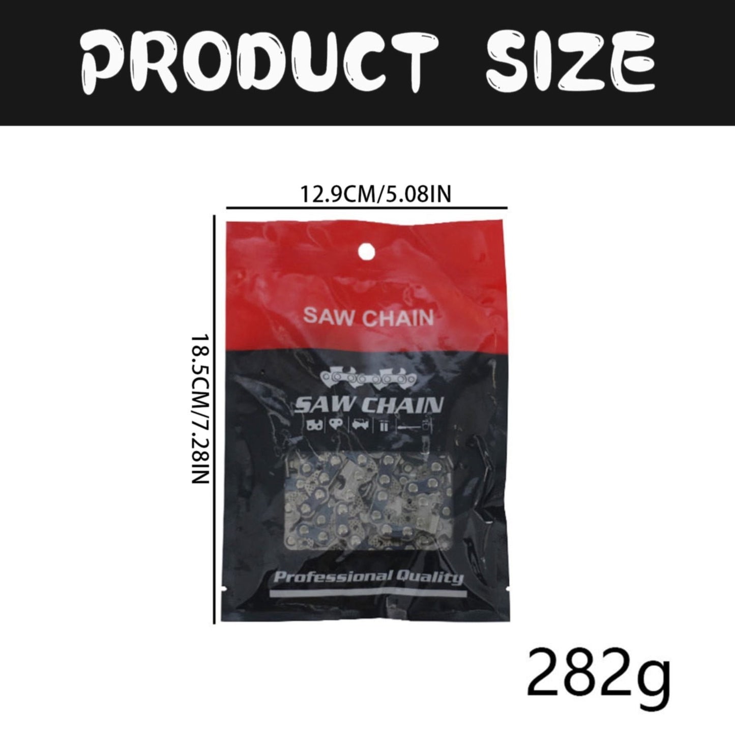 20 Inch Felling High Branch Saw Chain JWDX, a Bag of Chains 20 Inch Chain 76 Replacement Mill Chain One Size Black