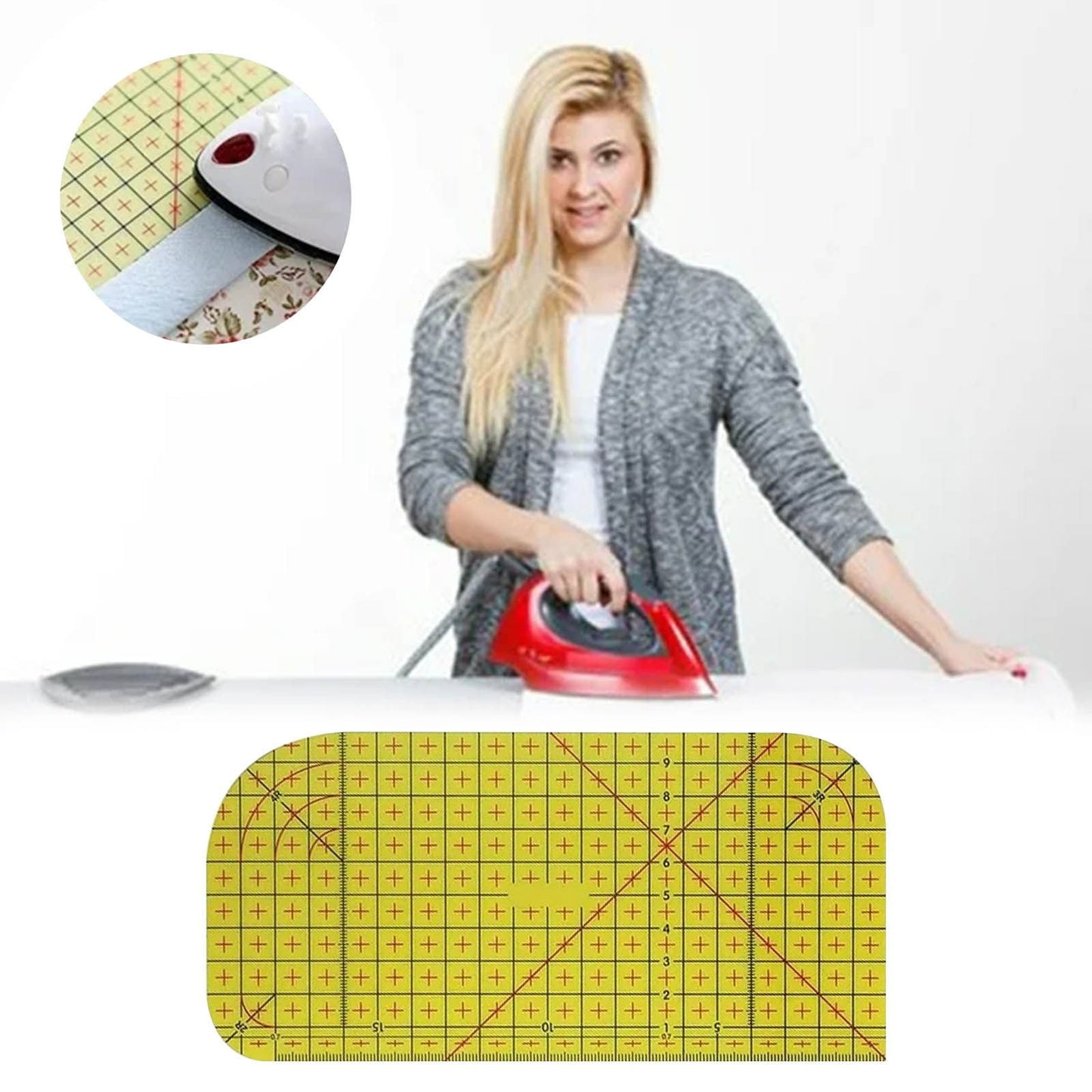 Ironing Ruler JWDX, 1*Ironing Ruler Hot Ironing Ruler Hot Ironing Measuring Ruler Patchwork Tools for Clothing Makin One Size Yellow