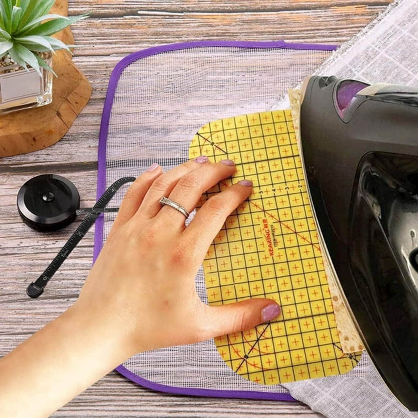 Ironing Ruler JWDX, 1*Ironing Ruler Hot Ironing Ruler Hot Ironing Measuring Ruler Patchwork Tools for Clothing Makin One Size Yellow