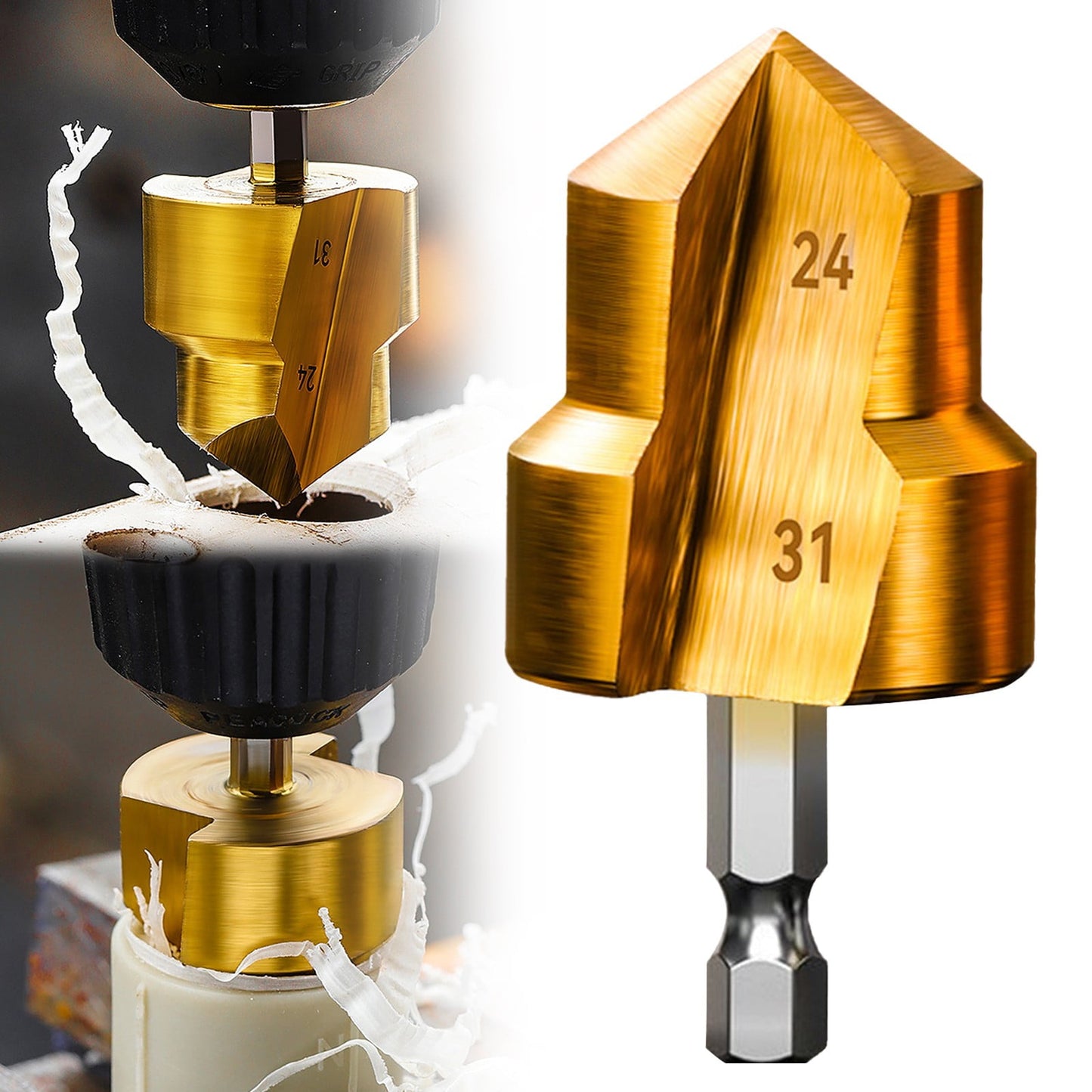 Combination Drilling Tap and Tap Drill Bit Set C JWDX, Combination Drill Tap & Tap Bit Set Screw Tapping Bit Tool for Drilling Tapping Countersinking Pipe Repair 7*4*4 E
