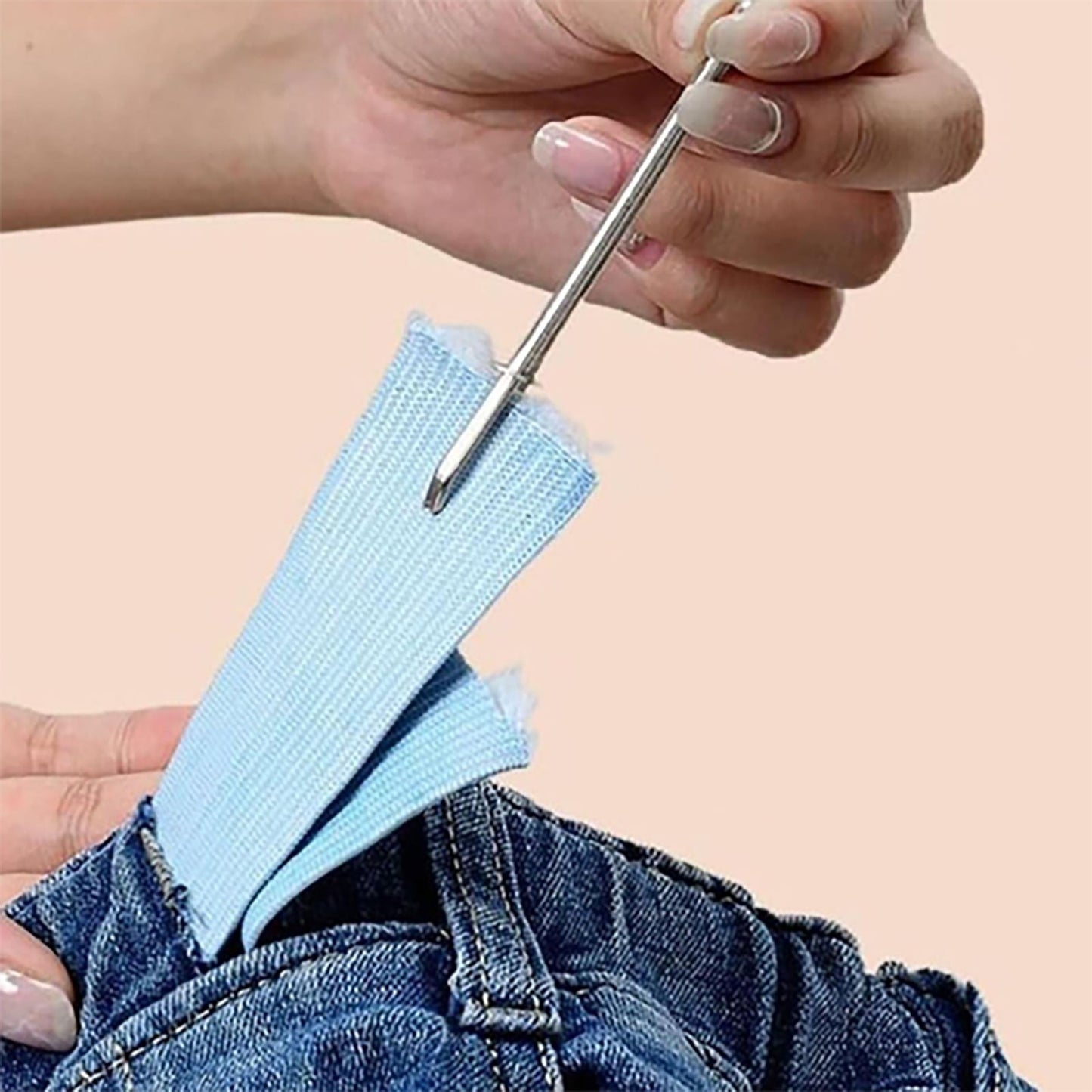 JWDX, Rope Threading Tool*1 Stainless Threader Easy Pull Bodkin Needle Threader Tweezer Metal Bodkin Ribbon Weaving Tool for Elastic Threading Sewing Machine One Size Silver