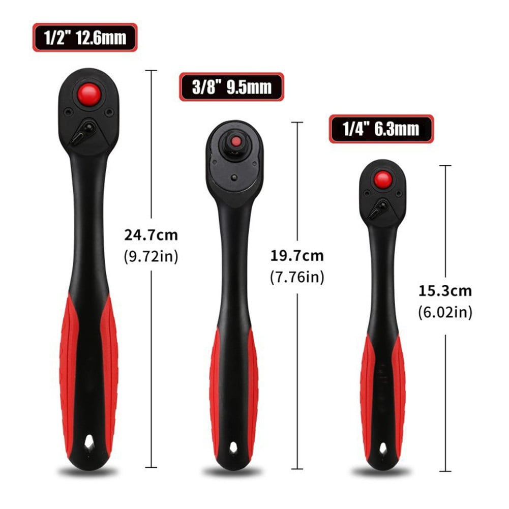 72 Tooth Ratchet Wrench Driver Quick-Release Socket Wrench 9.5Mm Fangkenuo 3Pcs
