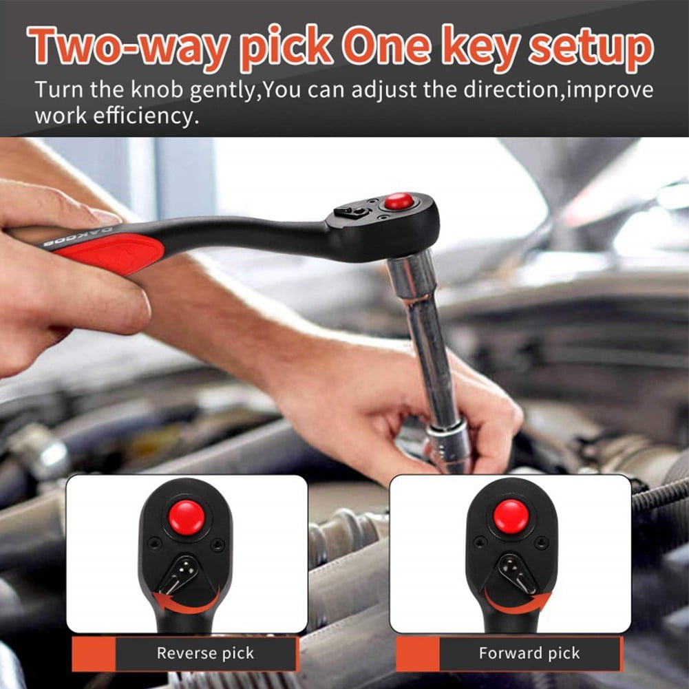 72 Tooth Ratchet Wrench Driver Quick-Release Socket Wrench 9.5Mm Fangkenuo 3Pcs