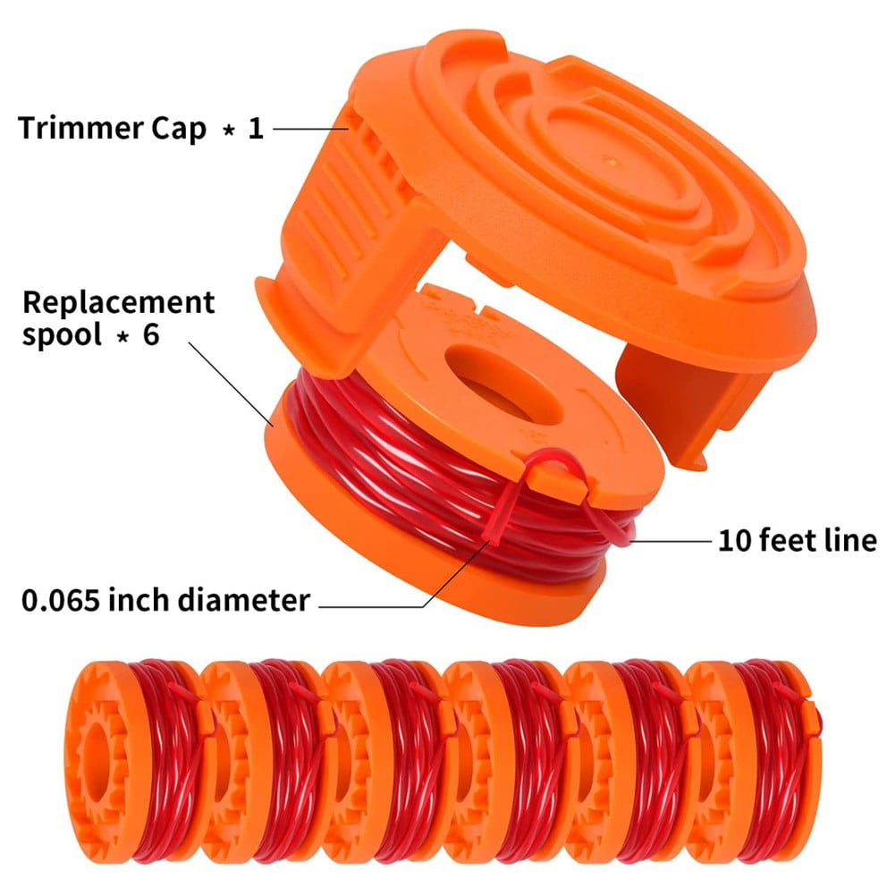 4/8Pack for Worx Wa0010 Replacement Spool Line Grass Trimmer Edger
