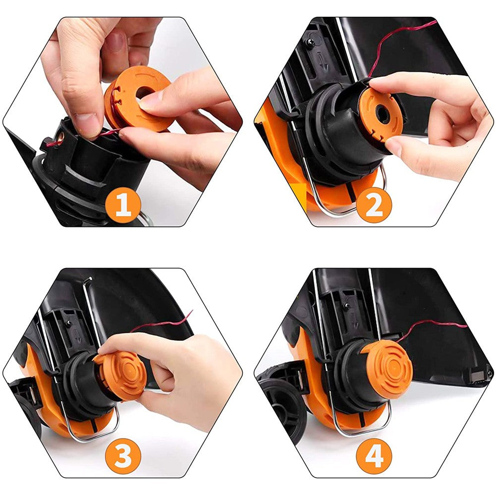 4/8Pack for Worx Wa0010 Replacement Spool Line Grass Trimmer Edger