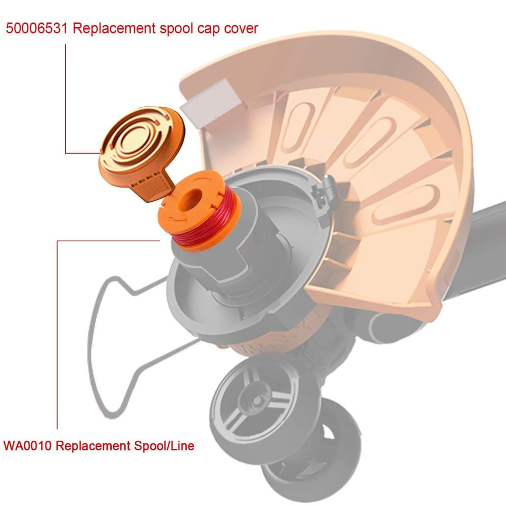 4/8Pack for Worx Wa0010 Replacement Spool Line Grass Trimmer Edger