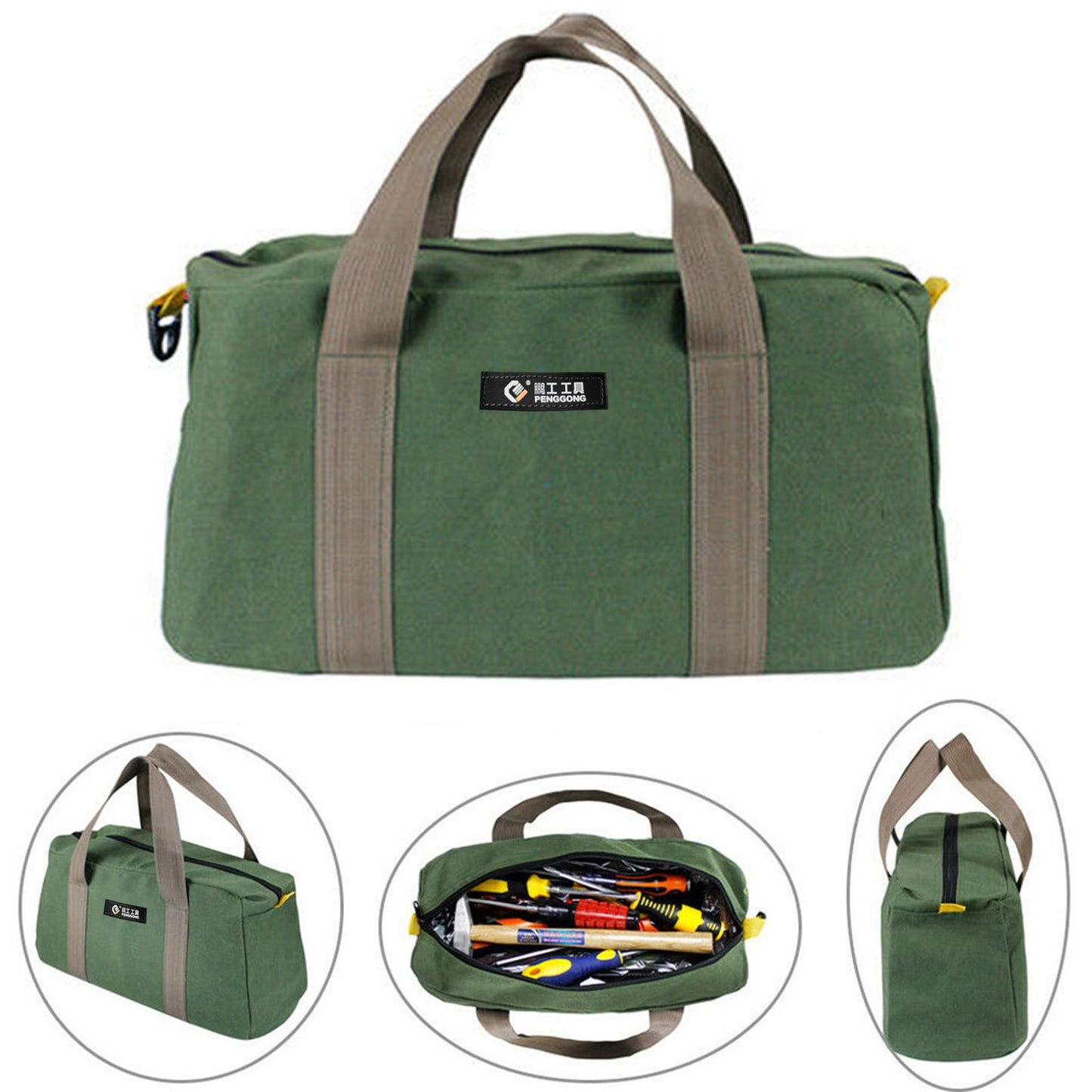 1 Pack Tool Bag for Men with Waterproof Hard Bottom,Mechanics Tool Bag,