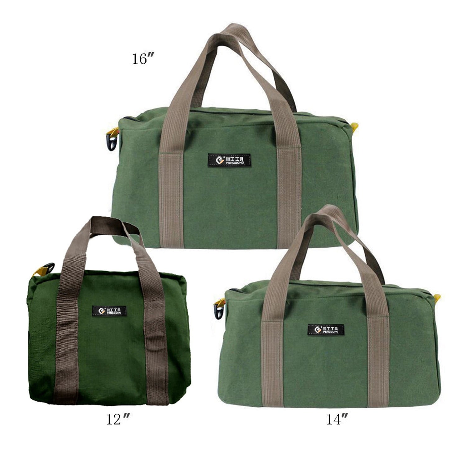 1 Pack Tool Bag for Men with Waterproof Hard Bottom, Mechanics Tool Bag