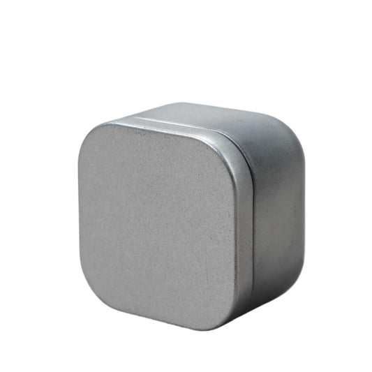 Tea box - Square tin container, tea caddy, metal candy box