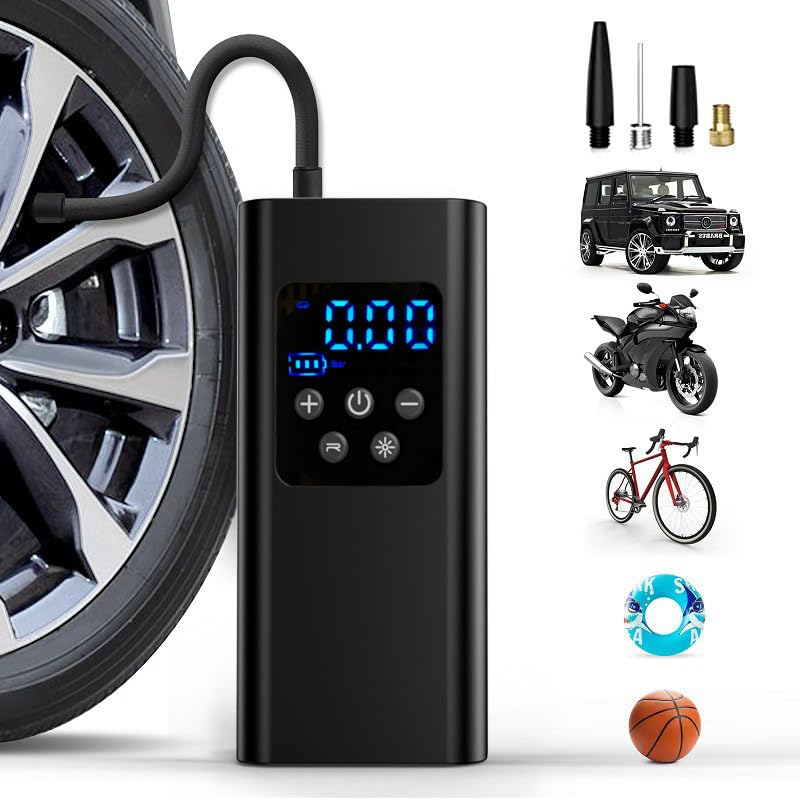 Bicycle pump - Portable digital air pump for cars, handy and wireless