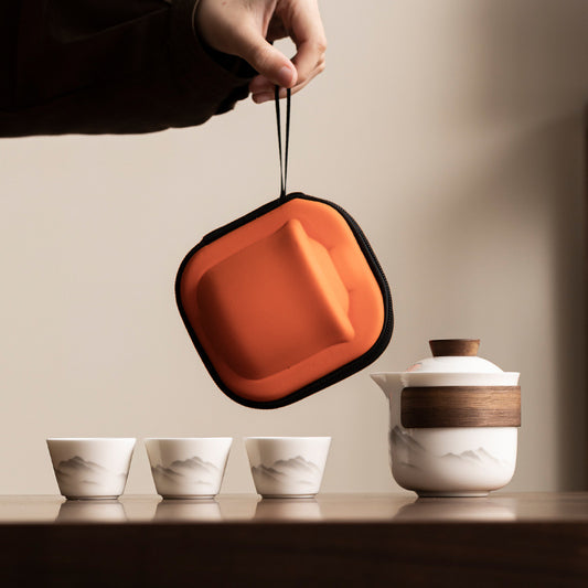 Travel Tea Set - Tea Set - Teapot - Teacups - Ceramic