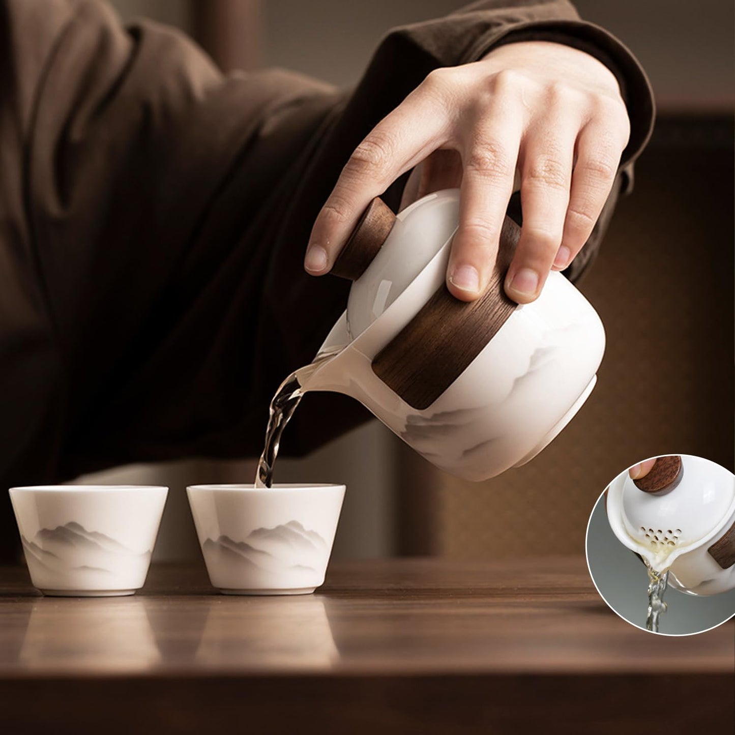 Travel Tea Set - Tea Set - Teapot - Teacups - Ceramic