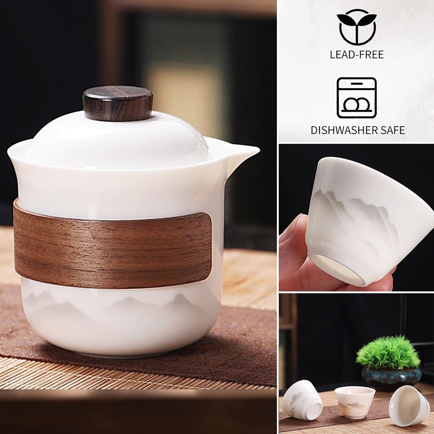 Travel Tea Set - Tea Set - Teapot - Teacups - Ceramic