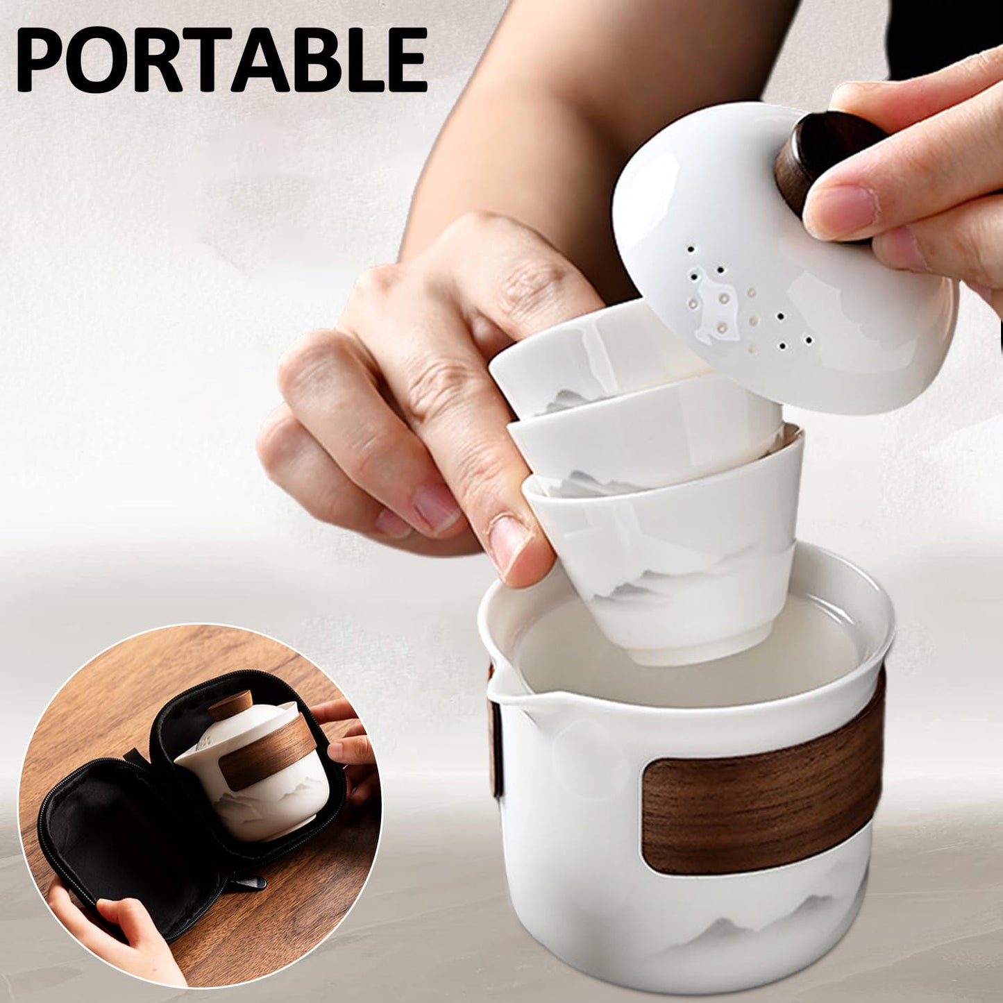 Travel Tea Set - Tea Set - Teapot - Teacups - Ceramic