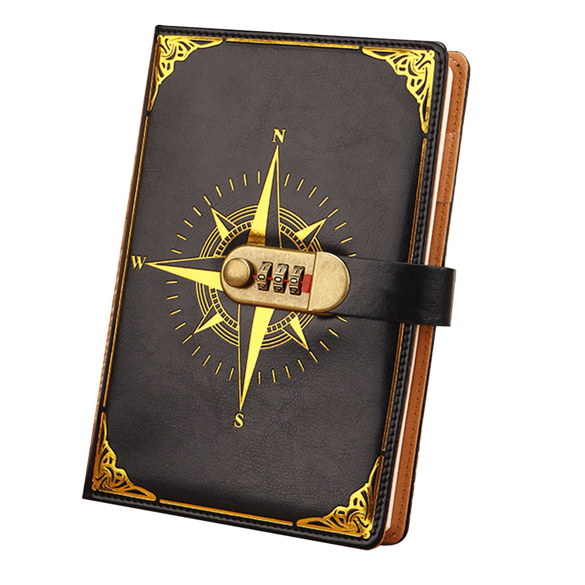Diary - Journal - Black diary with lock - password book - A5 Notebook