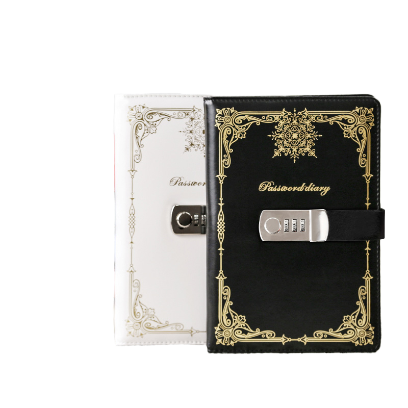 Diary - Journal - White diary with lock - password book - A5 Notebook