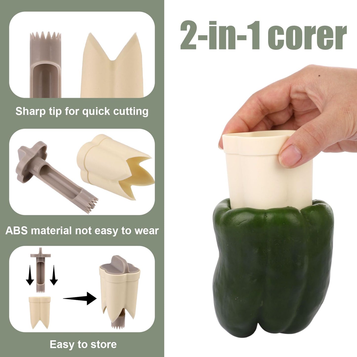 Bell Pepper Pitter - Jalapeño Pepper Drill - Chili Pepper Core Remover