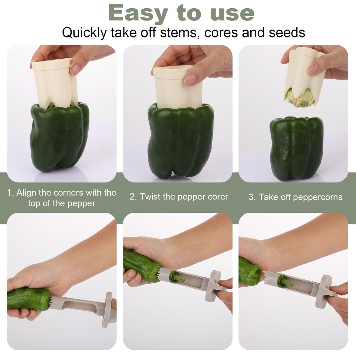 Bell Pepper Pitter - Jalapeño Pepper Drill - Chili Pepper Core Remover
