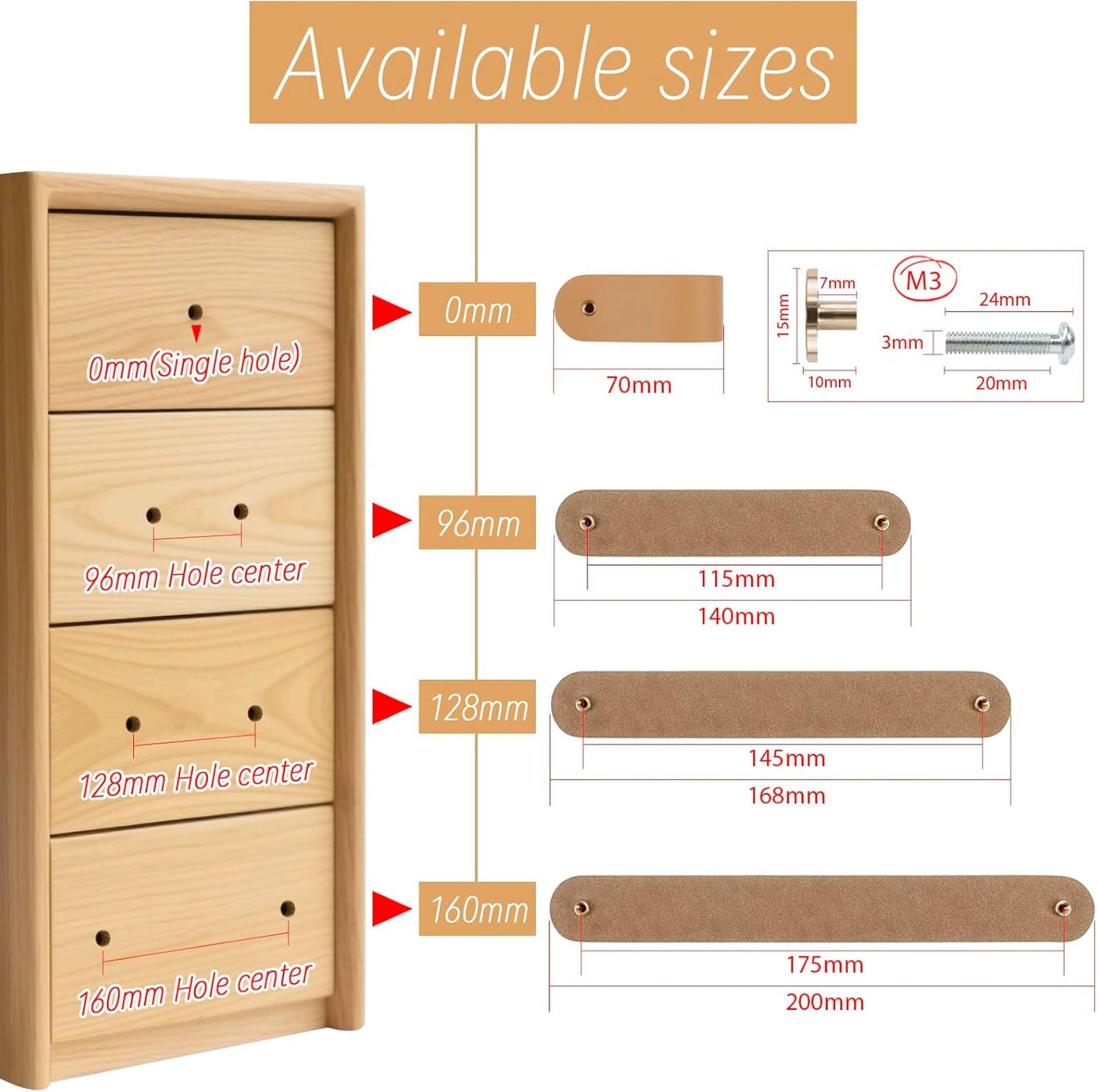 Leather Handles - Furniture Handles - Kitchen Handles - Door Handles