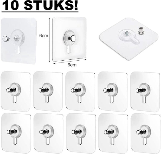 10x Adhesive Nail | Self-Adhesive Hooks | No Drilling Required