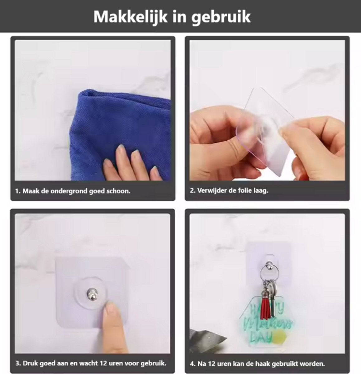 10x Adhesive Nail | Self-Adhesive Hooks | No Drilling Required