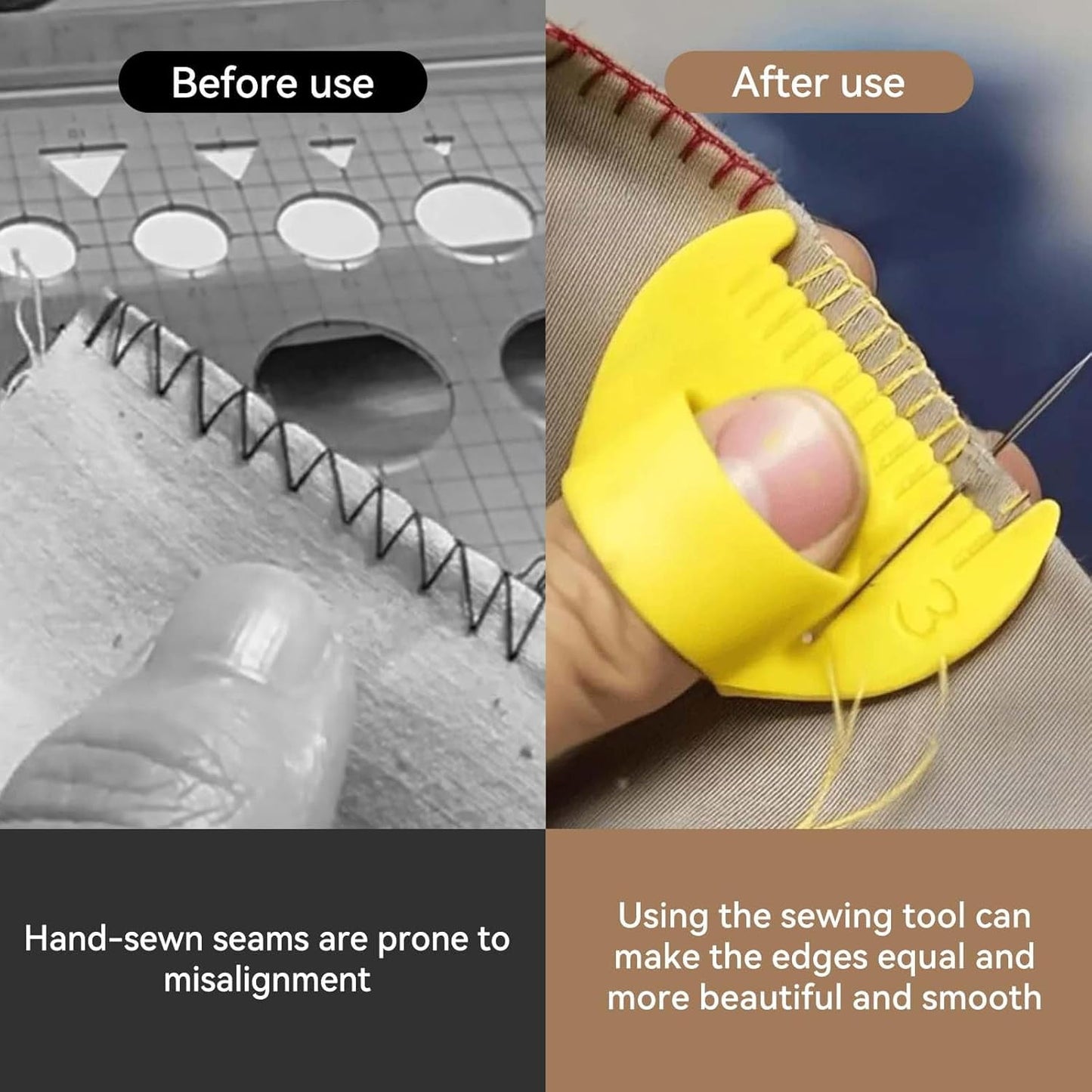GlobaShun Edge Sewing Lockranding Tool, Edge Stitch Lock & Sewing Gauge