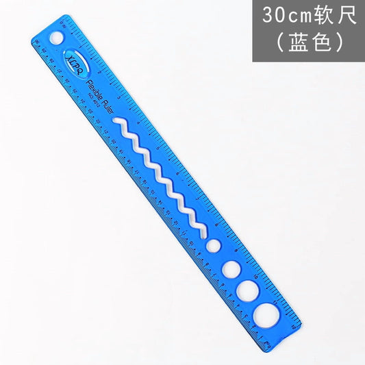 30cm/12inch Flexible Ruler, Rubber Plastic Ruler, Foldable Ruler