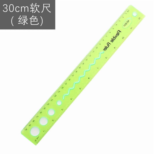 30cm/12inch Flexible Ruler, Rubber Plastic Ruler, Foldable Ruler