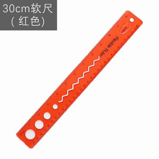 30cm/12inch Flexible Ruler, Rubber Plastic Ruler, Foldable Ruler